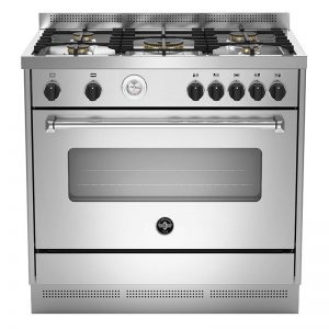LA GERMANIA Freestanding Cooker 90 x 60 cm 5 Gas Burners In Stainless Steel Color AMS95C81AX/2